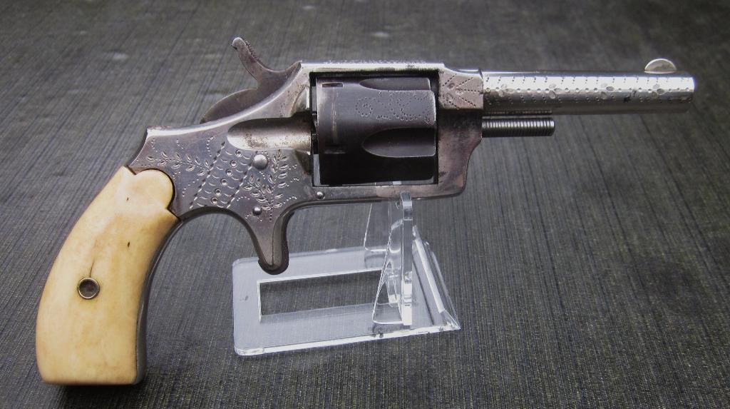 antieke revolver Hopkins & Allen 32 rf 1868 VRIJGESTELD, Ophalen of Verzenden