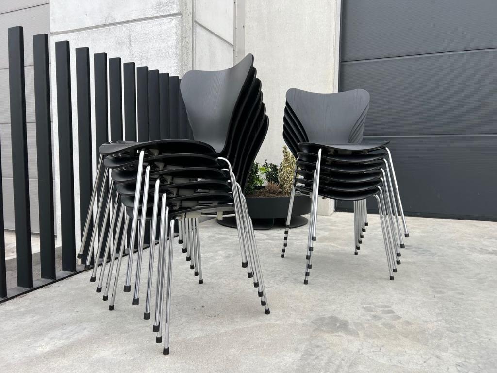 Fritz Hansen, Arne Jacobsen series 7 stoelen, groot aantal, Huis en Inrichting, Stoelen, Gebruikt, Vijf, Zes of meer stoelen, Hout