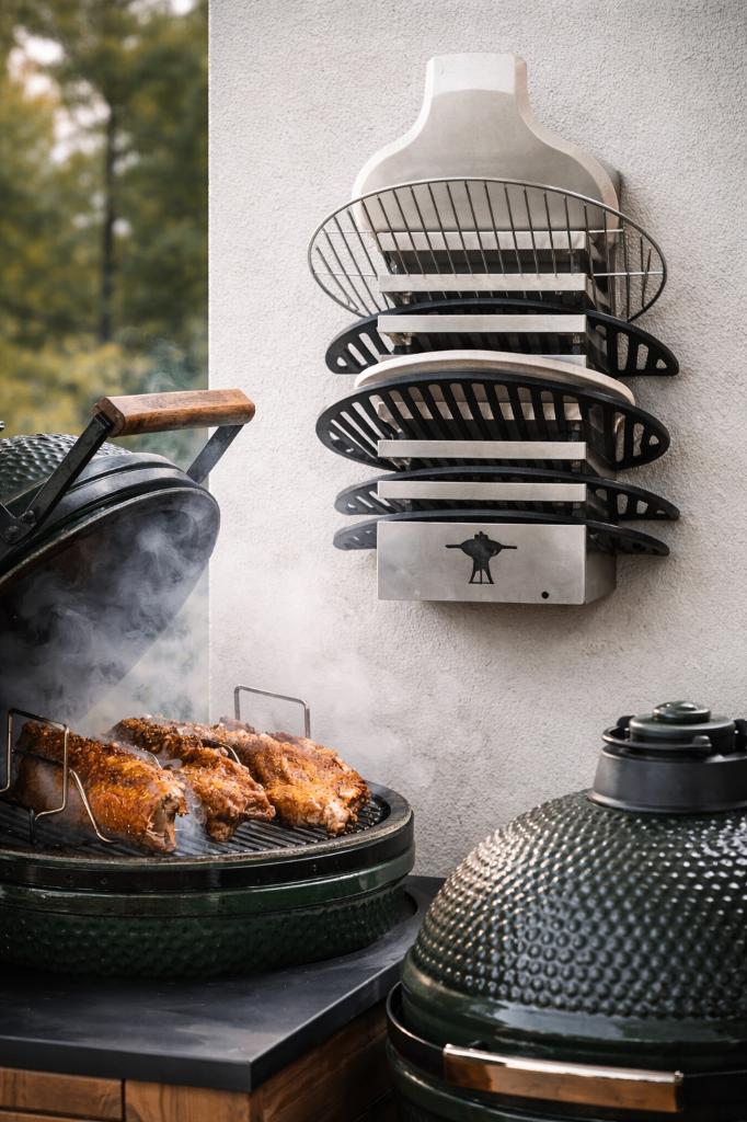RVS rooster rek voor u bbq roosters, Ophalen of Verzenden, Kamado specials, Nieuw, 3372 EE