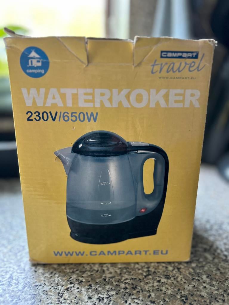 Camping waterkoker 1,7 liter 650 Watt, Caravans en Kamperen, Ophalen of Verzenden, Zo goed als nieuw
