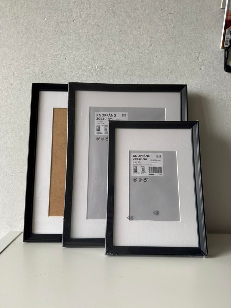 Zwarte Fotolijsten - 11 stuks, Ophalen, Zo goed als nieuw