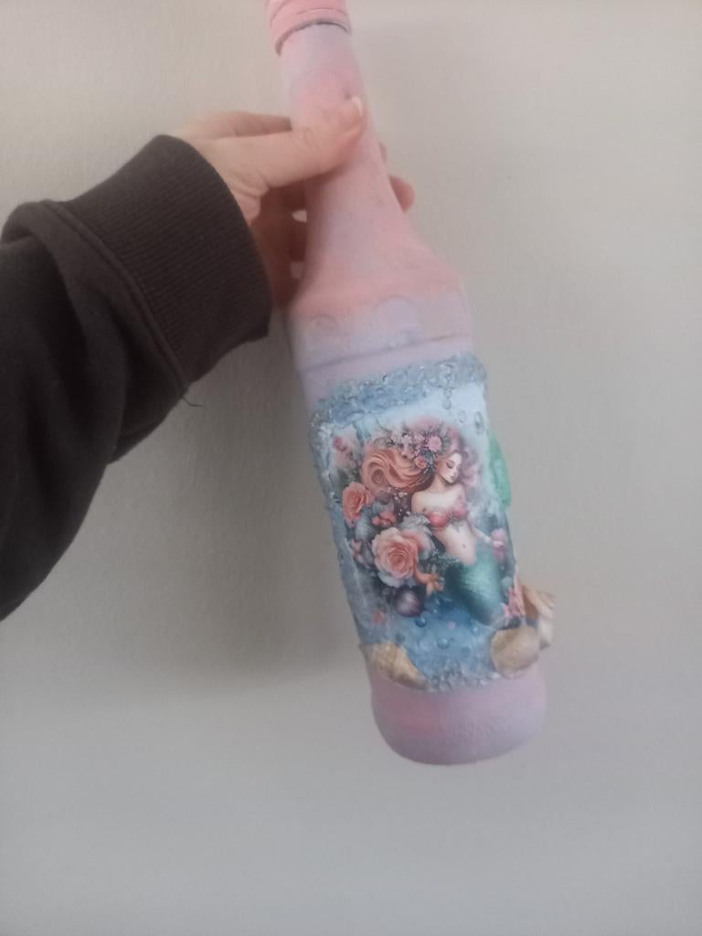 Zeemeermin Decoratie Fles, Overige kleuren, Nieuw, Ophalen of Verzenden, Glas