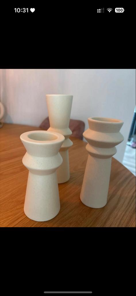 Keramieken kandelaars voor dinerkaarsen/waxinelichtjes, Ophalen of Verzenden