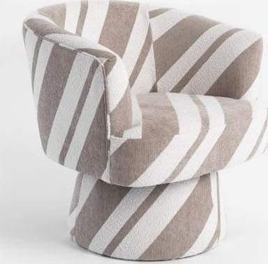 Draai Fauteuil Nora van Coco-Maison stof, beige+Taupe, Ophalen, Minder dan 75 cm, Nieuw, Stof