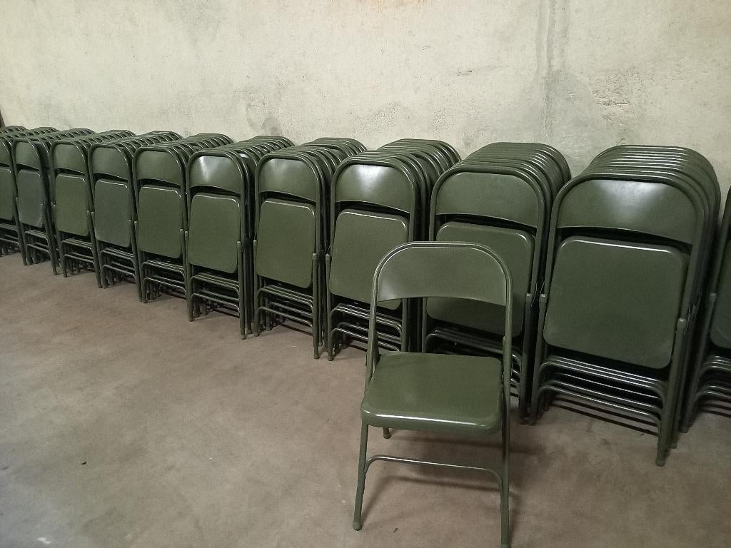 Leger groene originele klapstoel in nieuwstaat !!, Ophalen, Overige kleuren, Zo goed als nieuw, Metaal