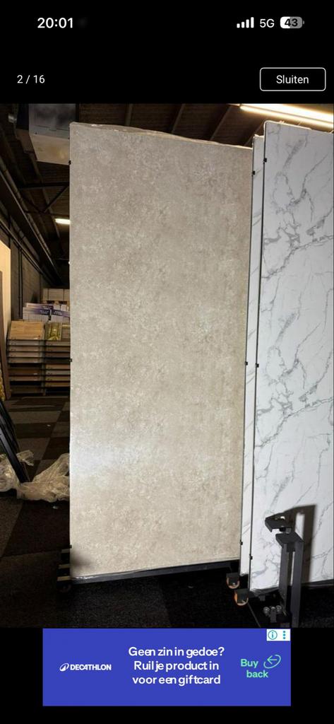 Akoestische wandpanelen PVC en hout, Wandtegels, Nieuw, Ophalen of Verzenden, Minder dan 5 m²