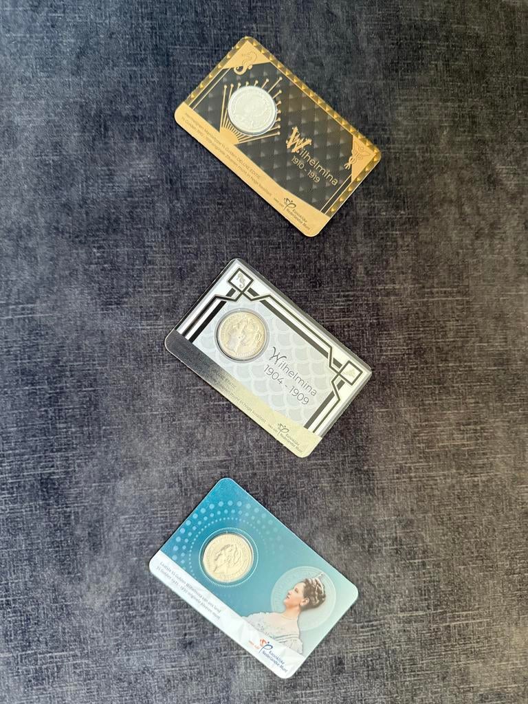 Historische coincard 1/2 gulden Wilhelmina set, Postzegels en Munten, Munten | Nederland, ½ gulden, Setje, Zilver, Ophalen of Verzenden