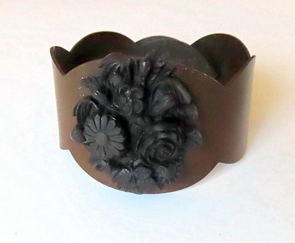 Koopje! Antieke victoriaanse manchet armband vukaniet, incl, Ophalen of Verzenden, Overige materialen, Armband