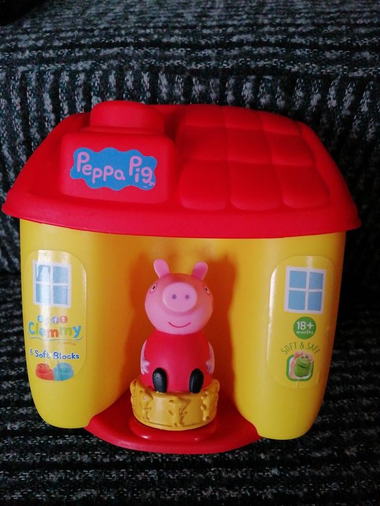 Peppa Pig Huis met Zachte Blokken - Clementoni, Ophalen of Verzenden, Zo goed als nieuw, 6 maanden tot 2 jaar