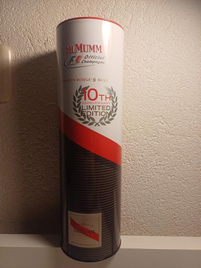 Mumm Champagne Koker Blik Formule 1 Editie, Ophalen of Verzenden