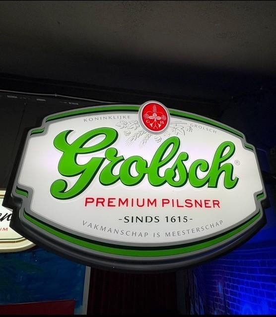 Grolsch bier lamp, Ophalen, Zo goed als nieuw, Reclamebord, Plaat of Schild, Grolsch