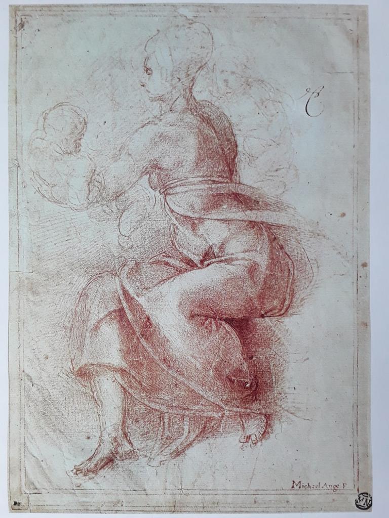 Oude prent Michelangelo 1475-1564, Antiek en Kunst, Kunst | Etsen en Gravures, Ophalen