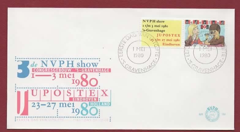 Nederland - FDC - E184 - 3e NVPH Show / J Upostex - jr.'80, Postzegels en Munten, Postzegels | Eerstedagenveloppen, Ophalen of Verzenden