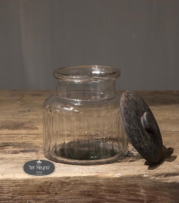 Glazen voorraadpot set van 2 pot deksel glas stoer sober, Ophalen of Verzenden, Nieuw