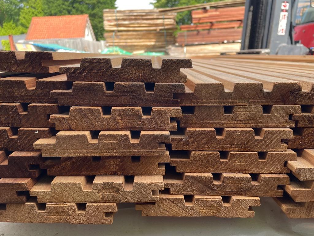 Ayous Blokprofiel Deens rabat frake, Ophalen, Planken, Nieuw, Hardhout