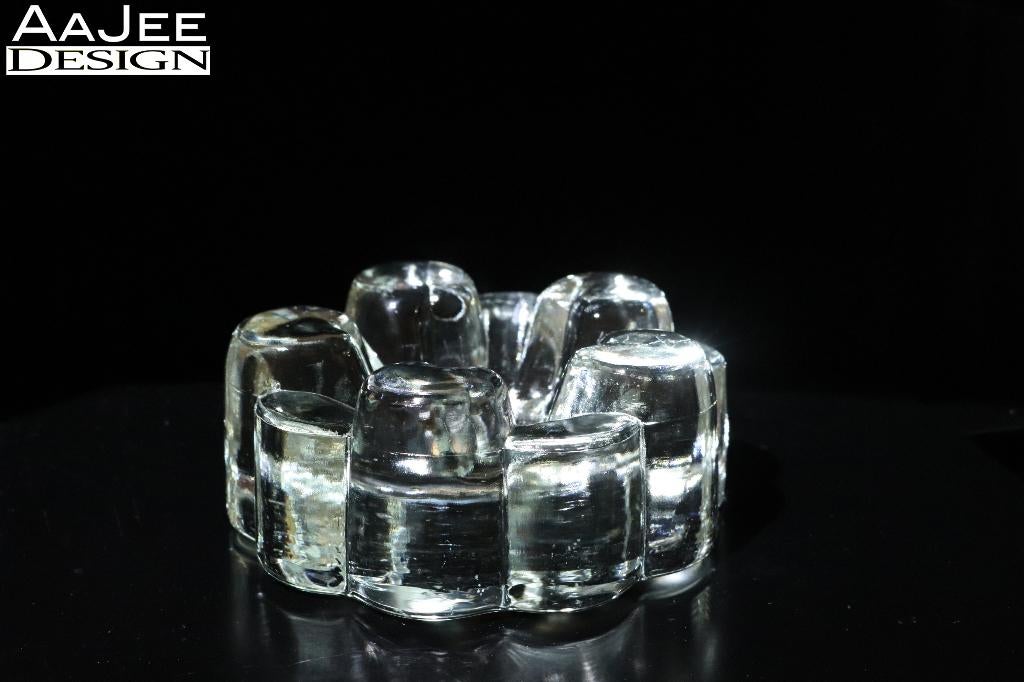 Zware rechaud van glas – Vintage theewarmer uit de jaren ’70, Ophalen of Verzenden, Gebruikt