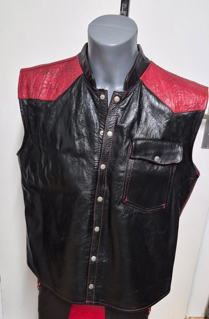 Heren blouse echt leer!!! Kinky. Bitch. Toxic. Wasteland, Ophalen of Verzenden, Maat 56/58 (XL)