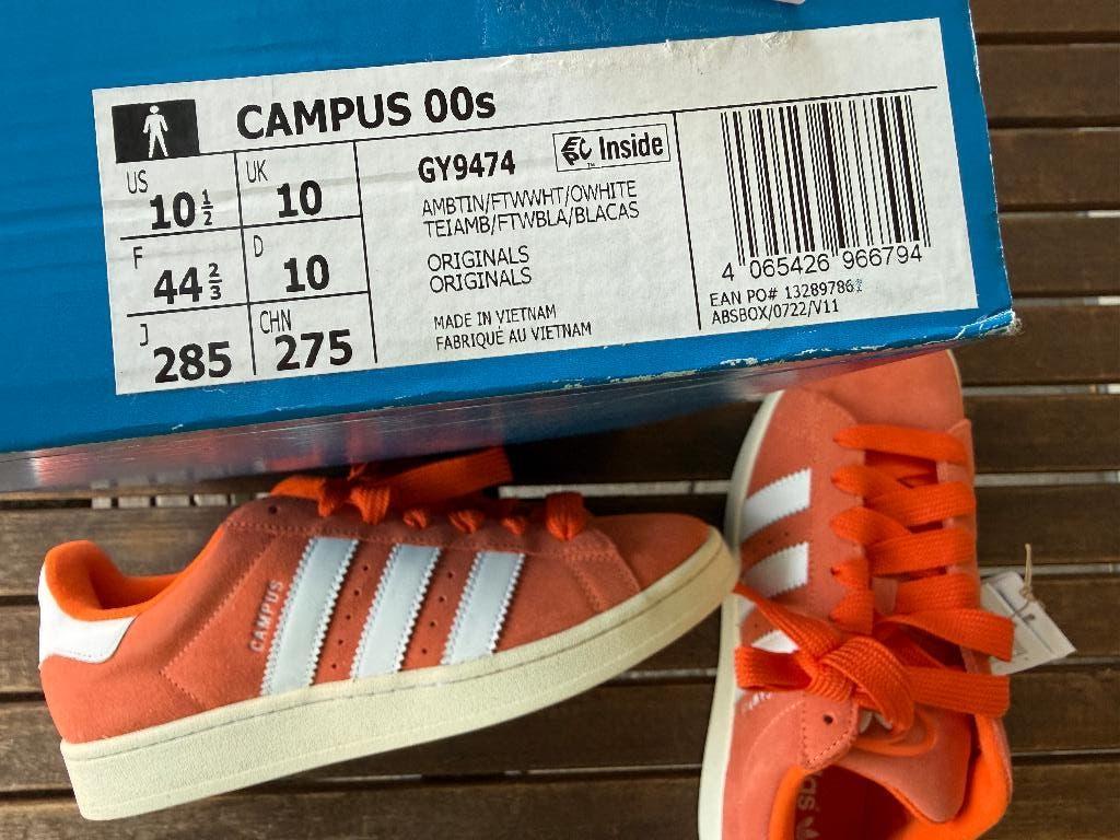 Adidas Campus 00 oranje nieuw in doos 44 2/3, Overige kleuren, Nieuw, Ophalen of Verzenden, Sneakers of Gympen