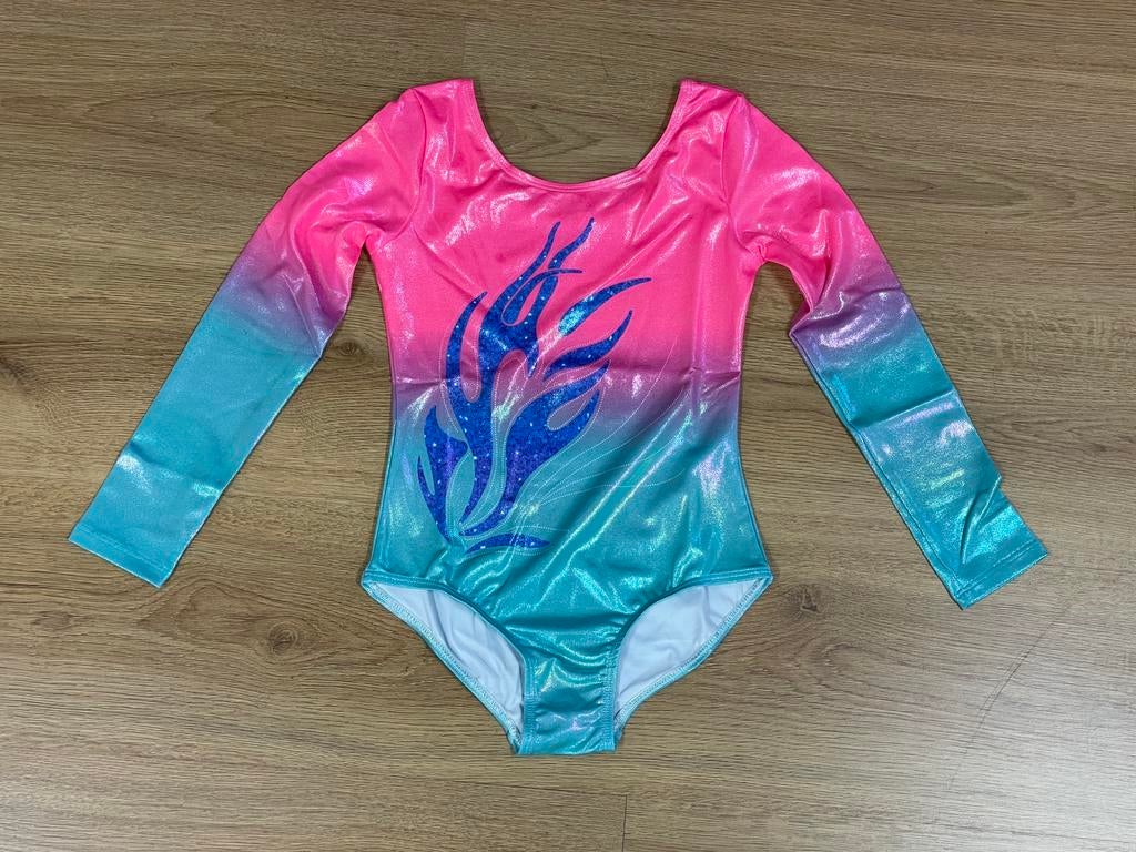 Nieuw roze/groen turnpak - maat 128/134, Sport en Fitness, Turnen, Kindermaat 122 t/m 140, Ophalen of Verzenden, Zo goed als nieuw