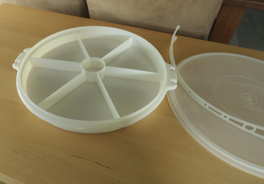 Tupperware Serveerschaal / Hapjesschaal - 7 vaks - Vintage, Ophalen, Gebruikt, Wit, Schaal