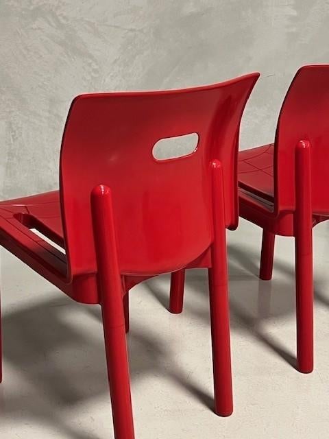 Kartell eetkamerstoelen 5x Castelli stoelen rood prijs p/st, Kunststof, Gebruikt, Kartell, Vintage