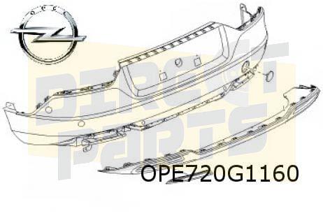 Opel Grandland X (11/17-8/21) achterbumper zwart (bij zilver, -, Verzenden, -, Opel