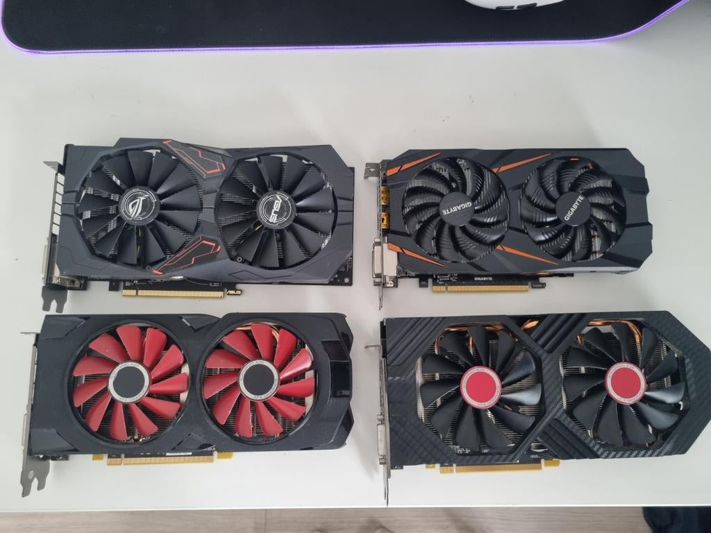 Diverse Videokaarten: RX, GTX, Computers en Software, Videokaarten, PCI-Express 3, Gebruikt, AMD, HDMI