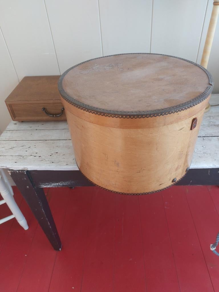 Vintage Houten Hoedendoos - Authentiek en Decoratief, Ophalen