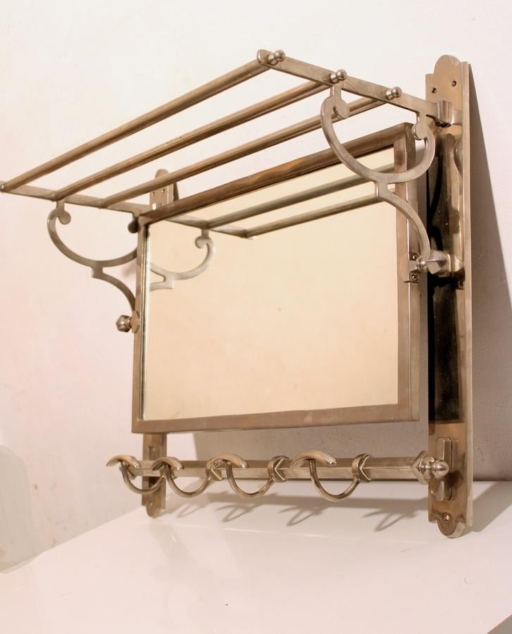 Jugendstil kapstok met spiegel - mid century vintage design, Huis en Inrichting, Gebruikt, -, -, -