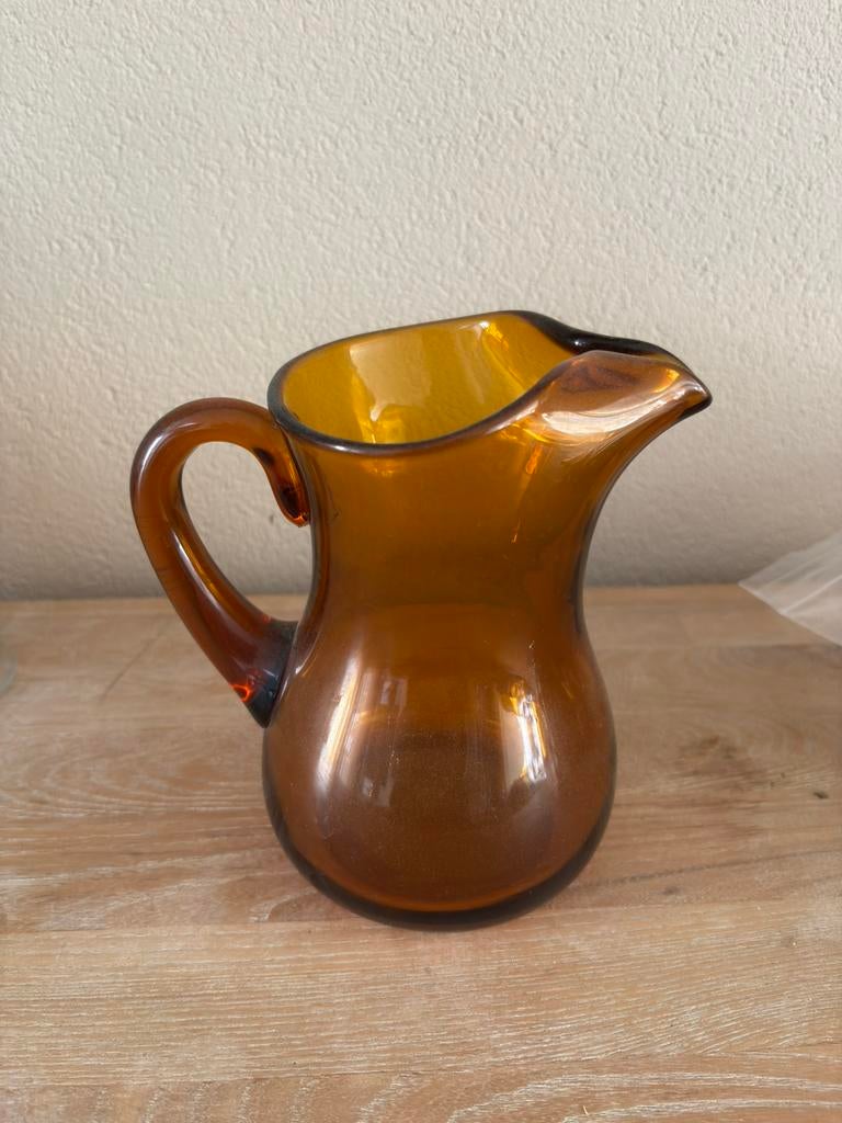 Mooie kan amber glas, Ophalen of Verzenden