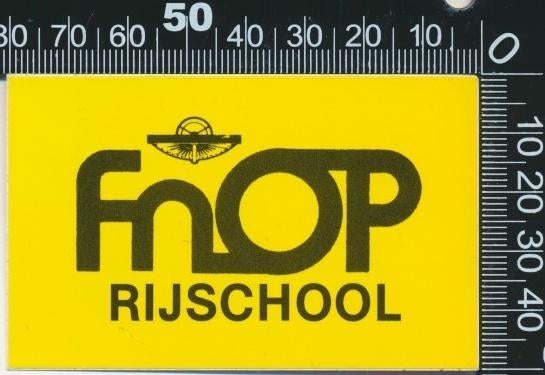 Sticker: FNOP Rijschool, Verzamelen, Ophalen of Verzenden, Zo goed als nieuw, Bedrijf of Vereniging