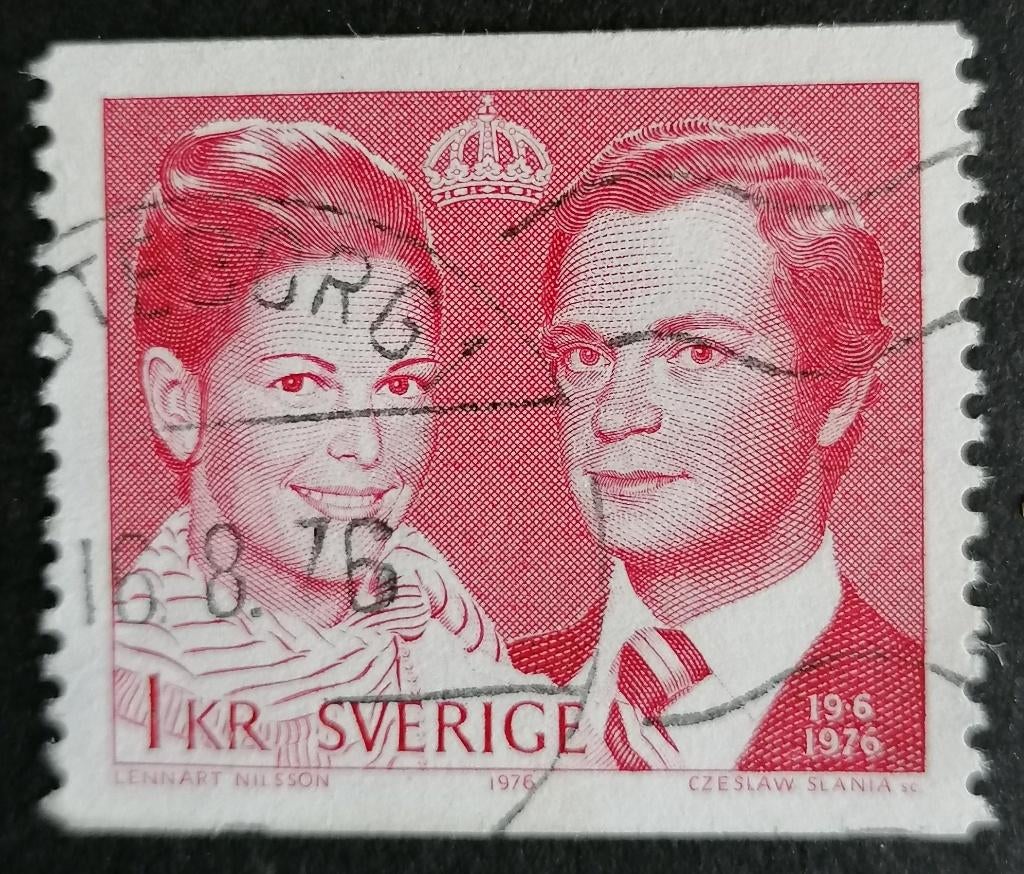 ZWEDEN - Koninklijk huwelijk 1976, Verzenden, Zweden, Gestempeld