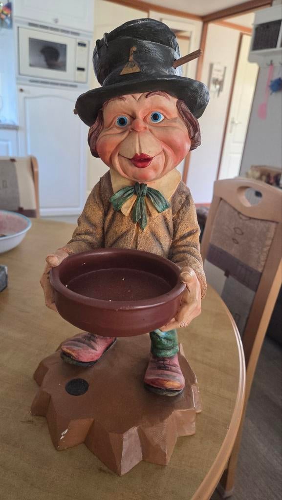 Laaf beeldje met voederschaaltje - 30-35 cm hoog, Verzamelen, Beelden en Beeldjes, Ophalen, Gebruikt, Laaf