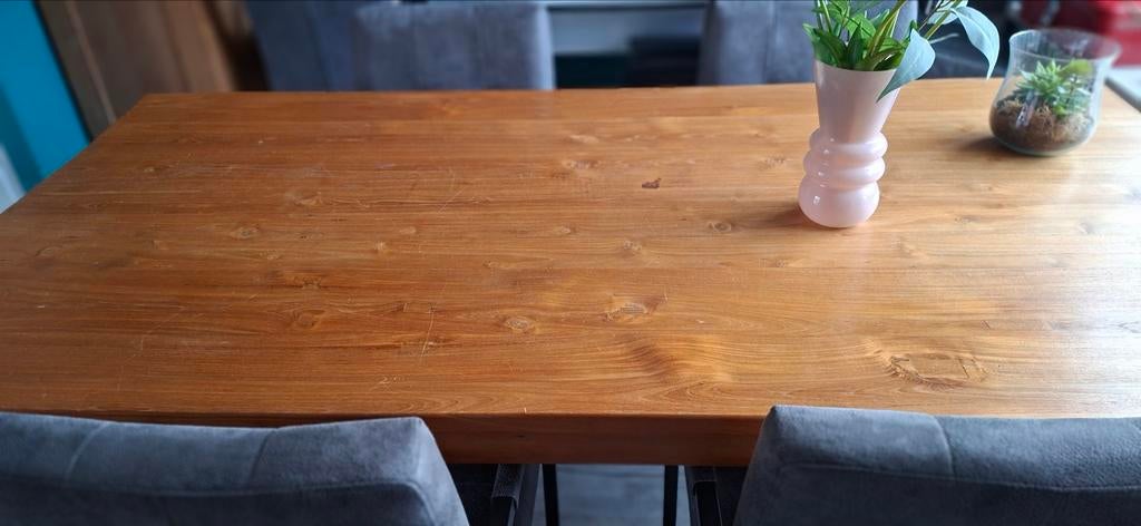 Teak eettafel 200x100 cm -, Huis en Inrichting, Ophalen, Gebruikt, Teakhout, 50 tot 100 cm