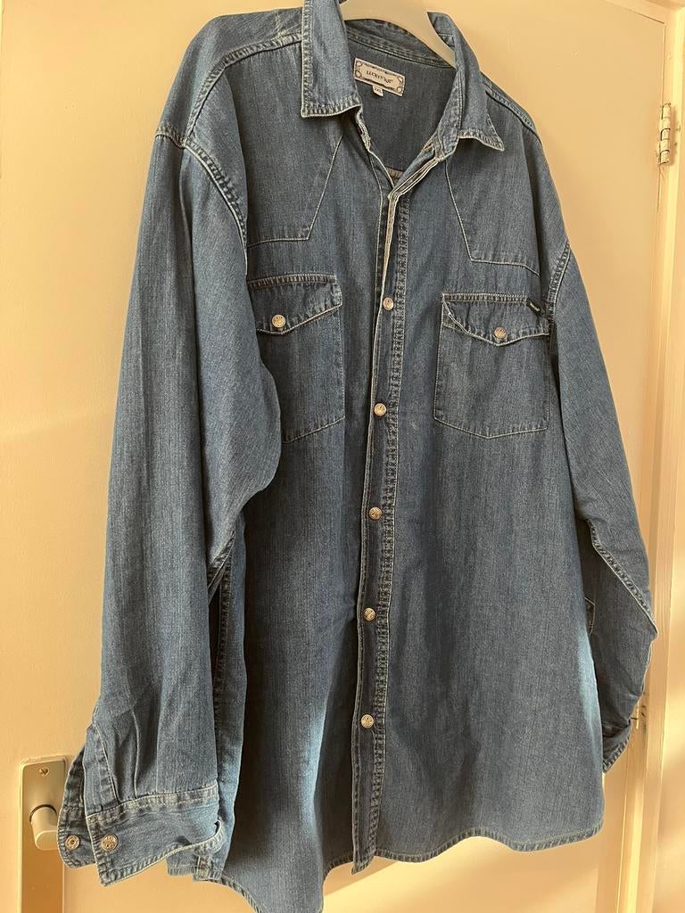 Luckystar denim blouse maat 2 xl, Kleding | Dames, Ophalen of Verzenden, Zo goed als nieuw, Blauw, Blouse of Tuniek