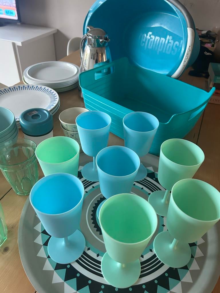 Diverse camping   servies en keukengere (plastic), Ophalen, Overige materialen, Gebruikt, Effen