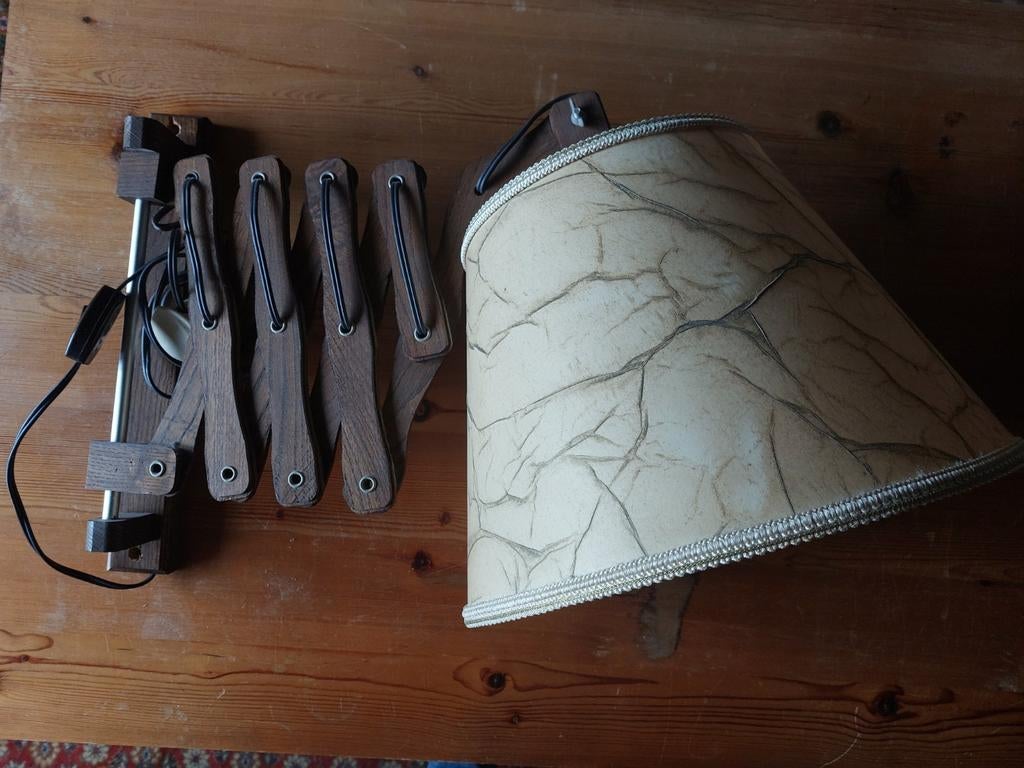 VINTAGE Schaarlamp met kap., Antiek en Kunst, Ophalen of Verzenden