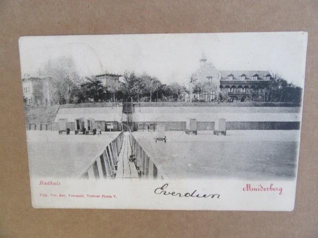 Oude Ansichtkaart Badhuis Muiderberg, Ophalen of Verzenden, Voor 1920, Gelopen, Noord-Brabant