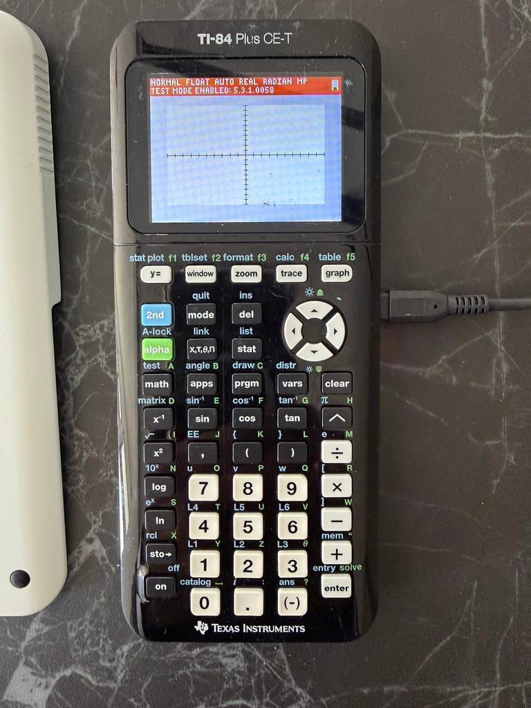 Texas TI-84 plus CE-T rekenmachine, Ophalen of Verzenden, Grafische rekenmachine, Gebruikt