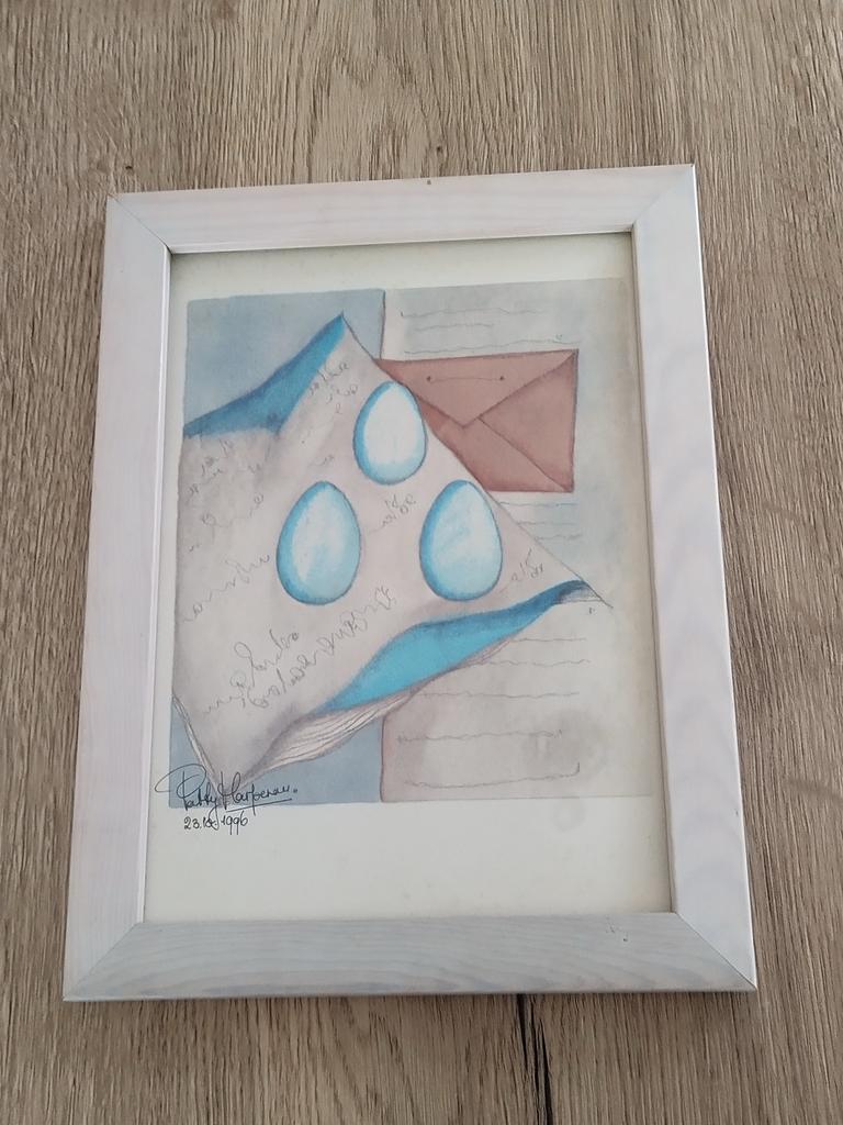 Patty Harpenau zeefdruk 3 eieren., Antiek en Kunst, Kunst | Litho's en Zeefdrukken, Ophalen of Verzenden