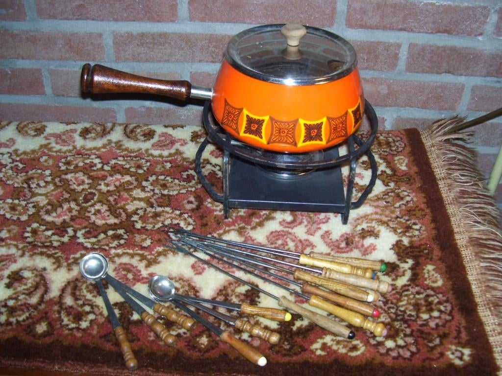 FONDUESET, Ophalen of Verzenden, Zo goed als nieuw, Brander, Fonduepan