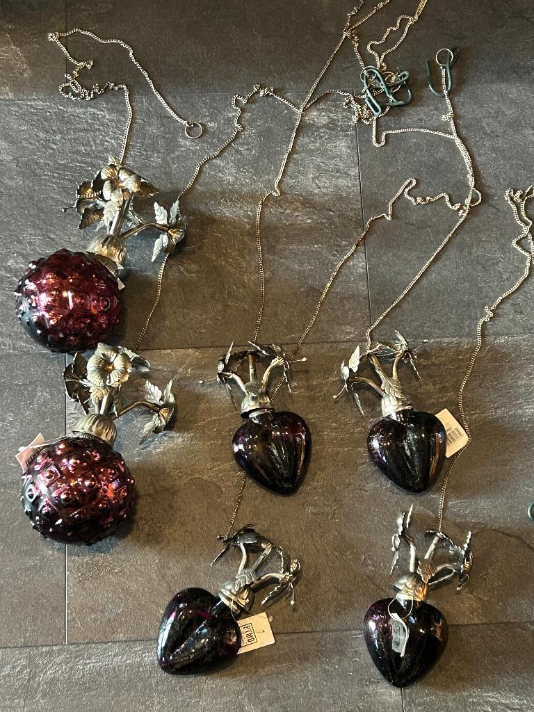 Set van 6 hangers glas / metaal van PTMD, Ophalen of Verzenden, Zo goed als nieuw