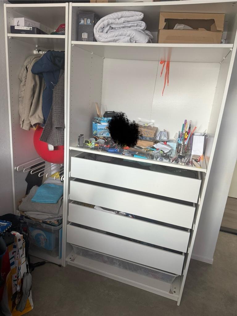 IKEA pax kast wit, Ophalen, Gebruikt, 50 tot 100 cm, Glas