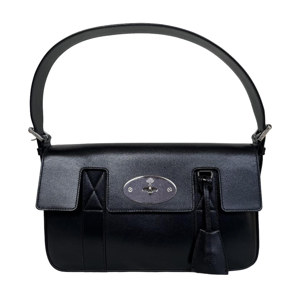 Mulberry east west bayswater zwart kalfsleer schoudertas sac, Verzenden, Zo goed als nieuw, Zwart, Schoudertasje