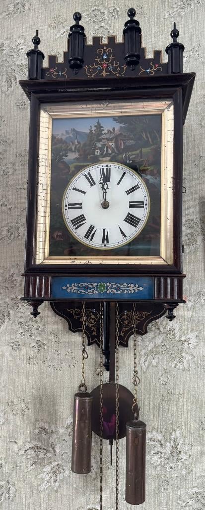 Schwarzwalder Wandklok Schilderij-wijzerplaat ca 1880, Ophalen