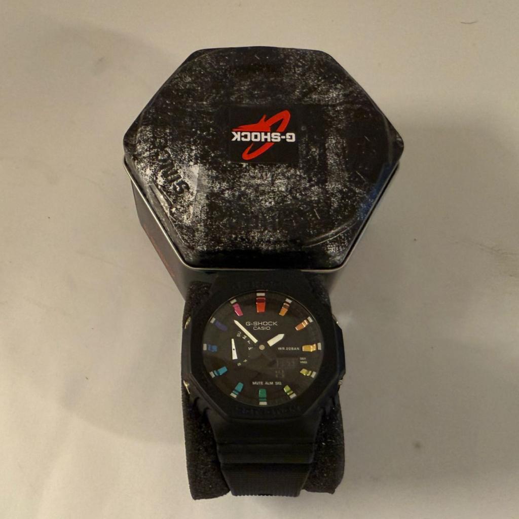 Custom Casio GShock GA2100 Black & Rainbow 45mm | Nieuw, Flex Ltd., Nieuw, https://flex.com/contact-us, Nobelstraat 10, 5807 GA Oostrum