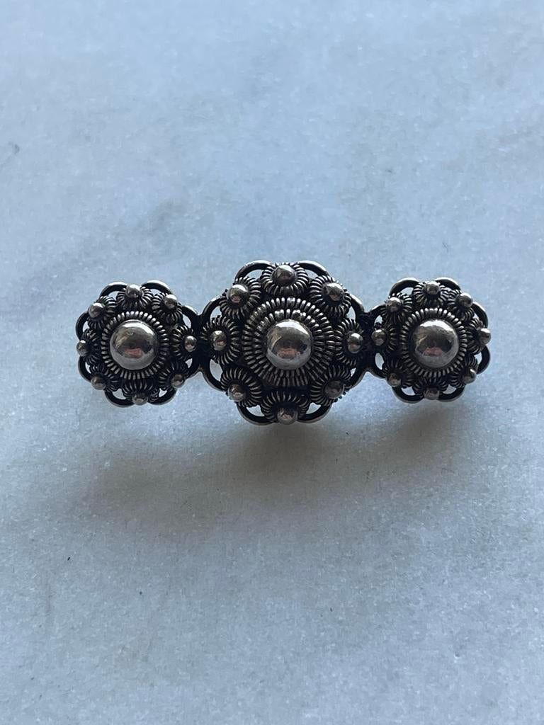 Zilveren broche, Ophalen of Verzenden, Zo goed als nieuw, 4 tot 7 cm, Zilver