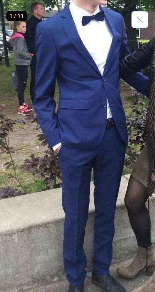 Gala pak maat 170/176 (xs/s) met Profuomo blouse en strik, Kleding | Heren, Kostuums en Colberts, Ophalen of Verzenden, Zo goed als nieuw