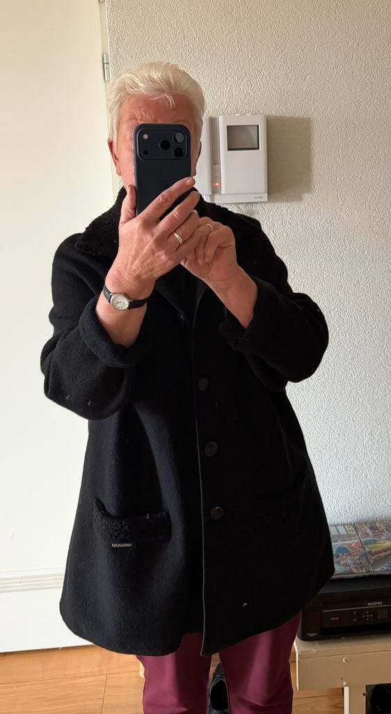 Geiger zwarte voorjaar/najaar jas mt 48, Kleding | Dames, Ophalen of Verzenden, Gedragen, Maat 46/48 (XL) of groter, Zwart