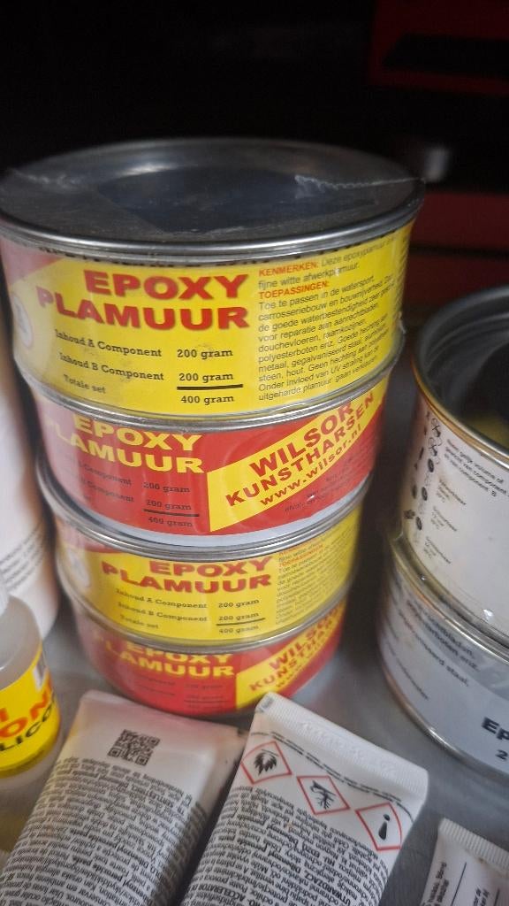 Partijtje Wilsor polyester matejs, lijm, enz..., Onderhoud en Reparatie, Nieuw, Ophalen of Verzenden, /